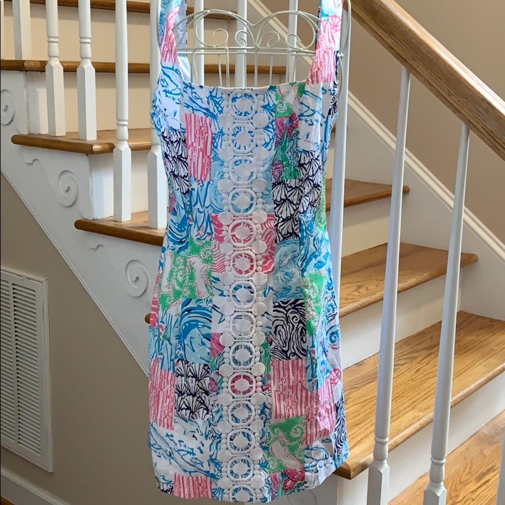 Lilly Pulitzer shift dress size 2 patchwork print
